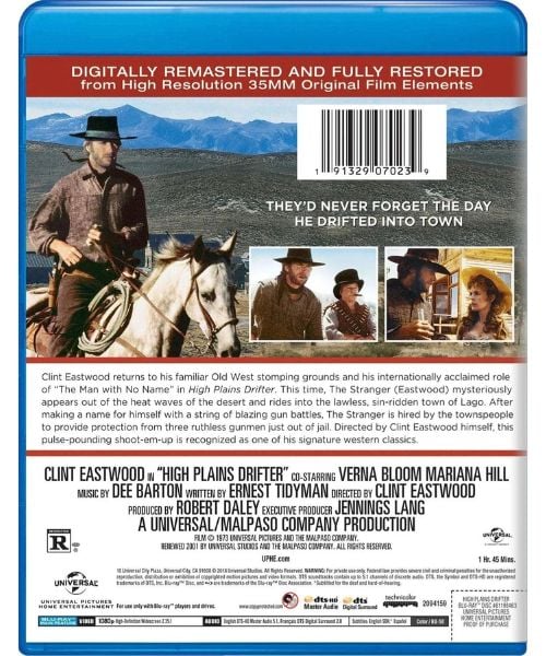 high plains drifter blu ray clint eastwood universal